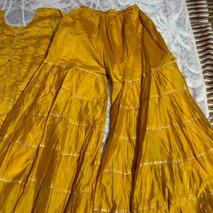 Yellow Sharara For Haldi