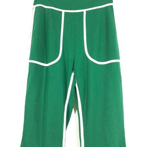 Green Casual Flared Trousers (Women's)