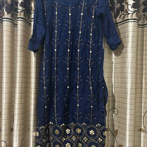 Beautiful Navy Blue Ghagra Choli with Mirror works