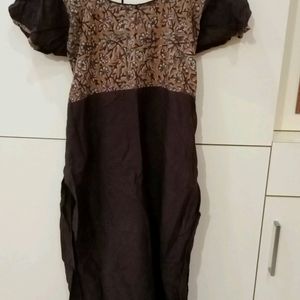 Brown Cotton Kurta