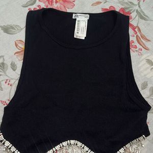 Zara Rhinestone Top