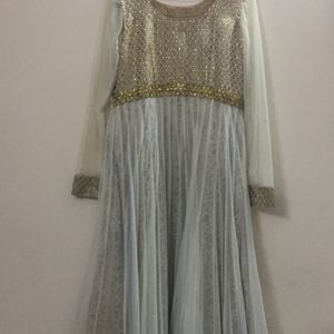 White Anarkali Suit