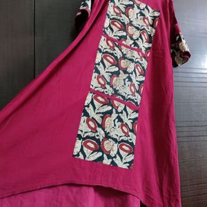 red high low kurti