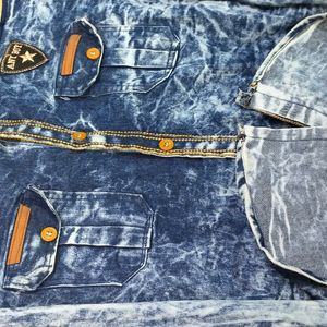 Denim Shirt fancy style/Rhinestone/Unique attract