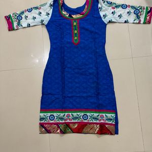 Blue Kurti With Work