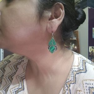 Antique Tibetan Green Danglers