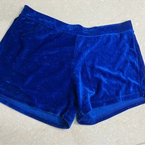 Blue Velvel Shorts