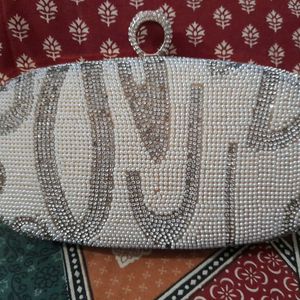 silver bridal clutch