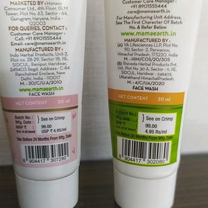 mama earth Face Wash & Daily Glow Cream Pack Of 3