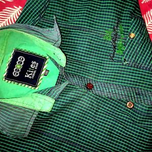 ❤️Kites Casual Wear Green Shirt For UnisexIBust 38