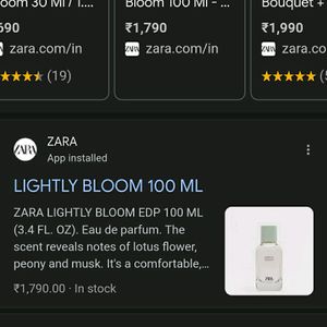 Zara Lightly Bloom Perfume