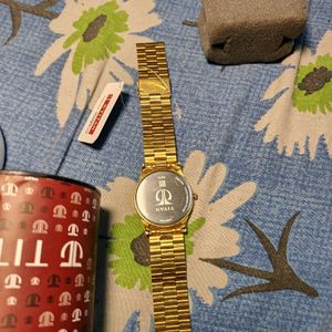 Titan New Watch Gold