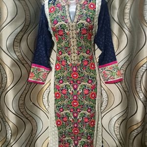 Multicolored Kurti With Duppatta