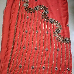 Beautiful Maggam Work Saree With Blouse