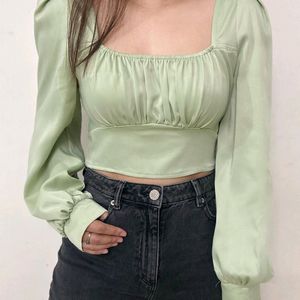 Ruched Satin Top