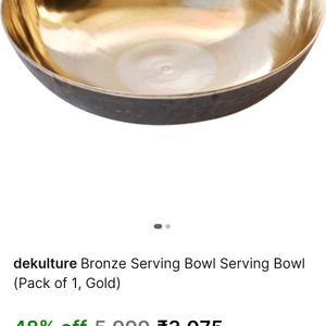 Bronze Kansa Big Mixing Or Serving Bowl