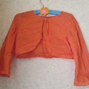 Front Open Jacket For 2 -4 Years Girls Coral