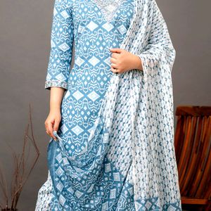 Pure Cotton Stitched 3 Piece Set