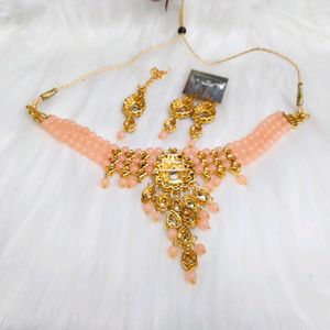 Jewellery Set (Peach Colour) Super Discount