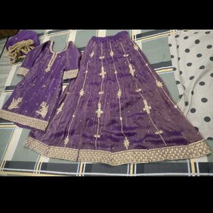 Heavy Embroidery Short Kurti With Lehnga Dupatta