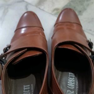 Formal Tan Shoes Monk Strap Slip On