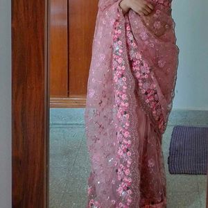 Pink Designer Saree