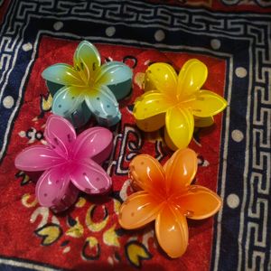 Floral Claw Clips ( Set Of 4 )