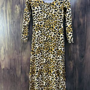 CBeautiful Animal Print Dress Cotton Polyester Fe