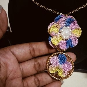 Crochet Jwellery Set (Multicolored)