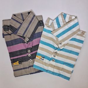 Boys cotton half hand shirts For 7-8 Yrs Set Of 2