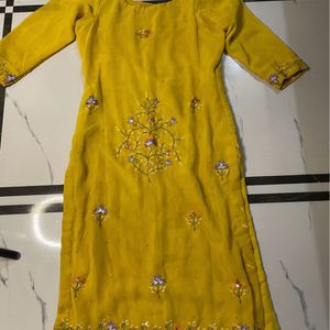 Lime Green Beautiful Kurti