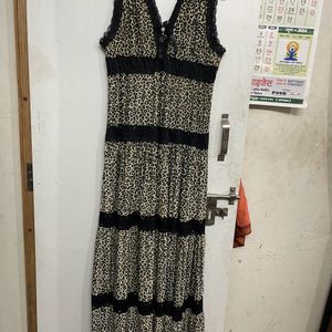 Women Leopard Print Maxi Dress