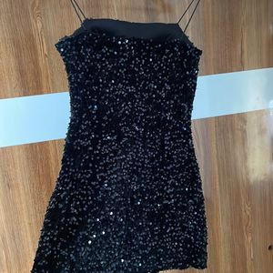 Mini Velvet Sequin Bodycon Black Dress Aka Lbd