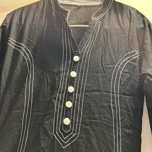 Black Ban Neck Kurti