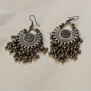 Earrings for women fashion jhumka oxidised Silver