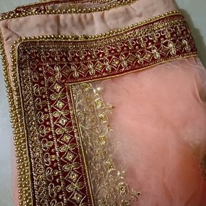 Bridal Dupptta Pink And White