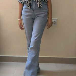 Bootcut Light Denim Blue Jeans | Ultra High Waist