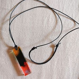 Unisex Resin Pendant With Adjustable Cord.