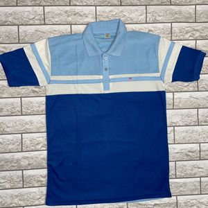 Two colour Line combination Colar Tshirt for Men