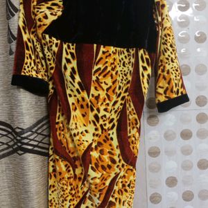 Velvet Kurti With Black Leggings