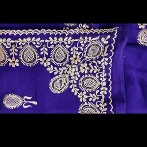 Thread Work Saree With Blouse