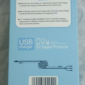 New 3 In 1 USB Charging Cable / iOS Mobile Phone