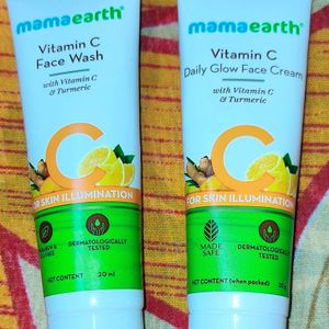 Mama Earth Vitamin C Face Wash & Daily Glow Cream