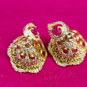 Premium Unique Long CZ Bell Jhumkis