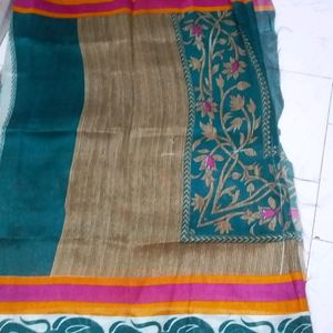 New Cotton Silk Saree With Blousepc