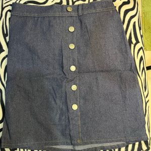 Navy Blue Denim Skirt