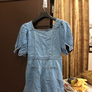 H & M Denim Short Jumpsuit