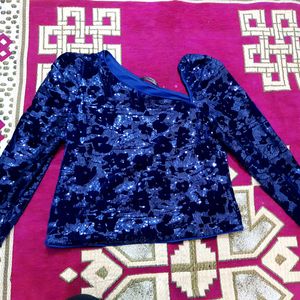 Women Velvet Sequin Top