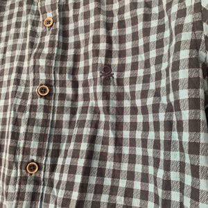 United Colours Blue&Gray Checked Shirt(Men)