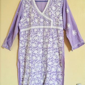 Lavender Chikankari Cotton Kurta